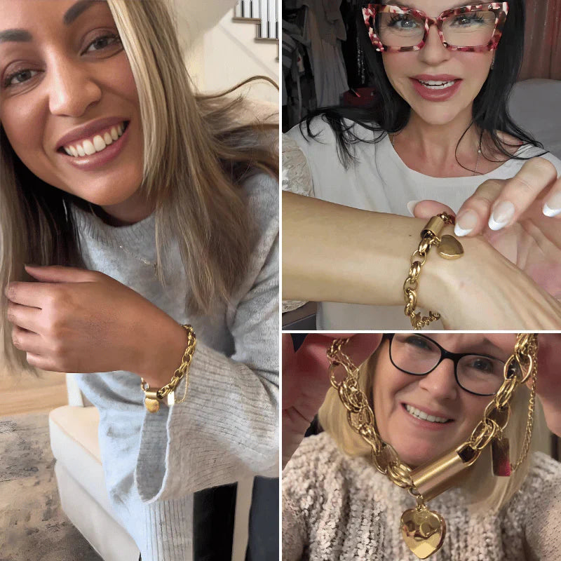 Heartened Chunky Bracelet | Hvit Gull