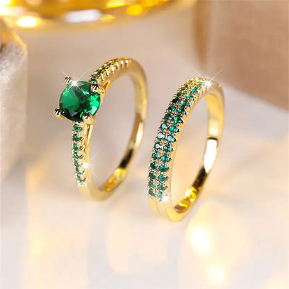 Serena Emerald Duo Ring Sett | Gull