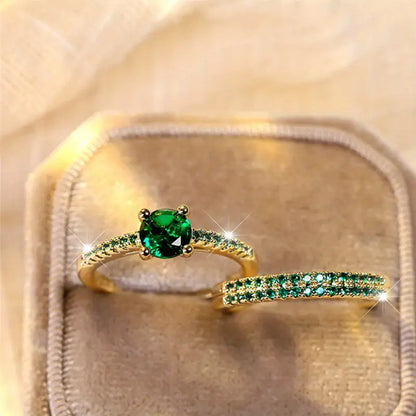 Serena Emerald Duo Ring Sett | Gull