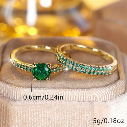 Serena Emerald Duo Ring Sett | Gull