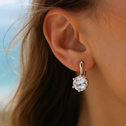 Eirene | Runde Zirkonia Øredobber