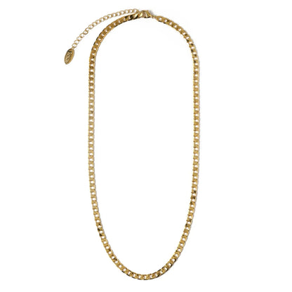 Flat Link Curb Chain Necklace | Hvit Gull