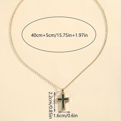 Solene Emerald Cross Pendant Necklace | Gull