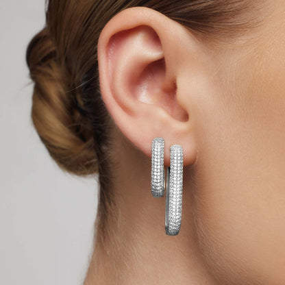Icon Pavé Hoops | Hvit Gull