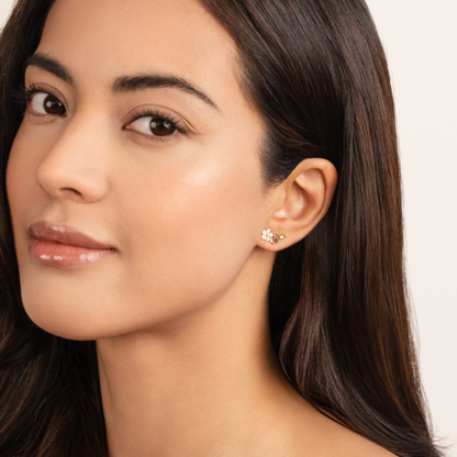 Krystall Hvit Blomst Øredobber