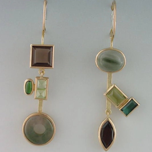 Vintage Dangling Crystal Forest Øredobber | Gull