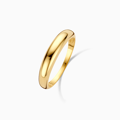 Midi Dome Ring | Hvitt Gull