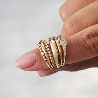 Midi Dome Ring | Hvitt Gull