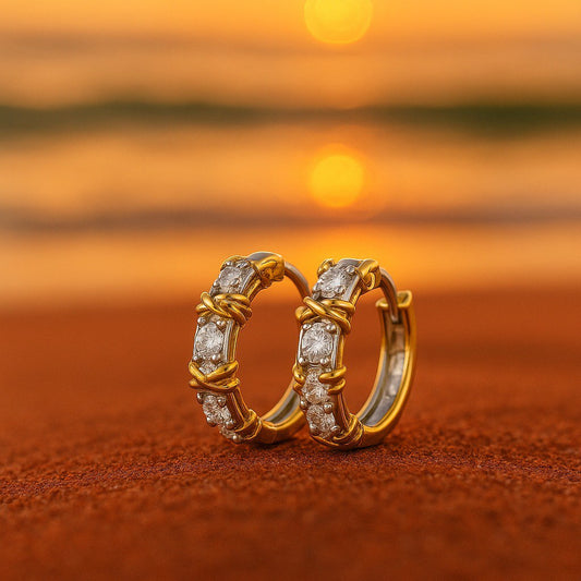 Tallulah | Gulløredobber med zirkonia