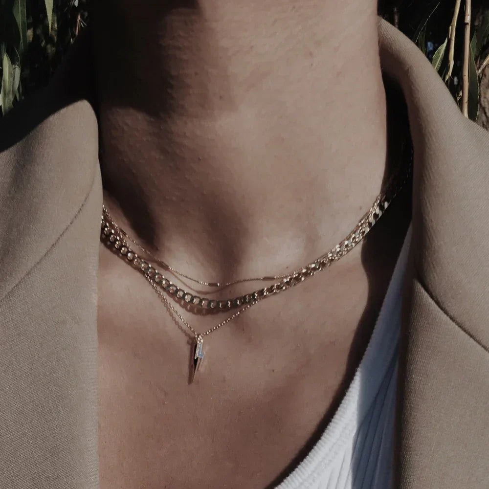Flat Link Curb Chain Necklace | Gull