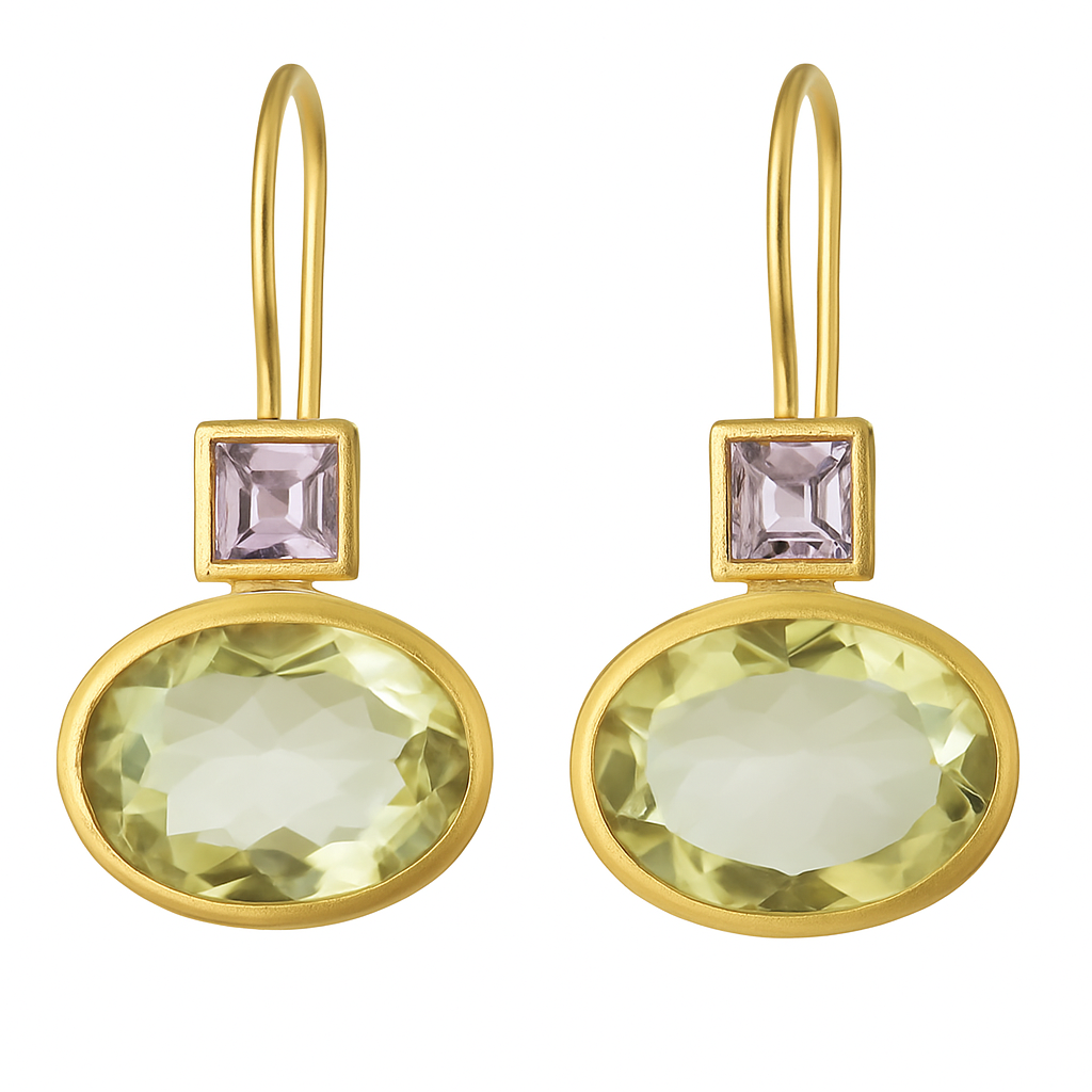 Retro Grønn Krystall Øredobber