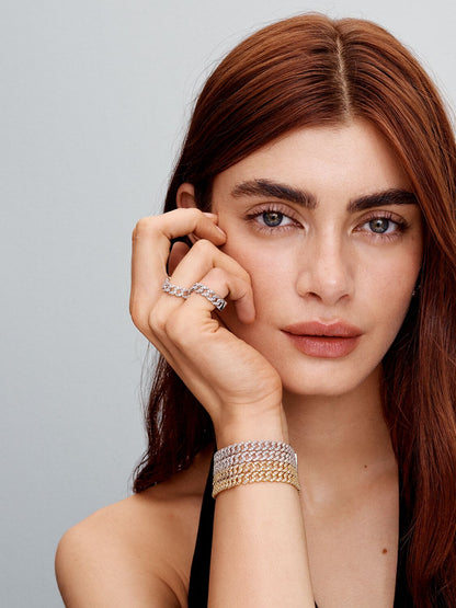 Cuban Armbånd | Hvit Gull