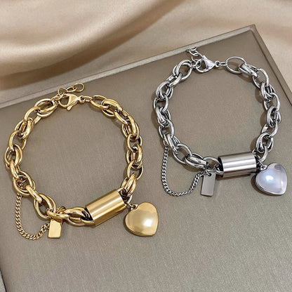 Heartened Chunky Bracelet | Hvit Gull