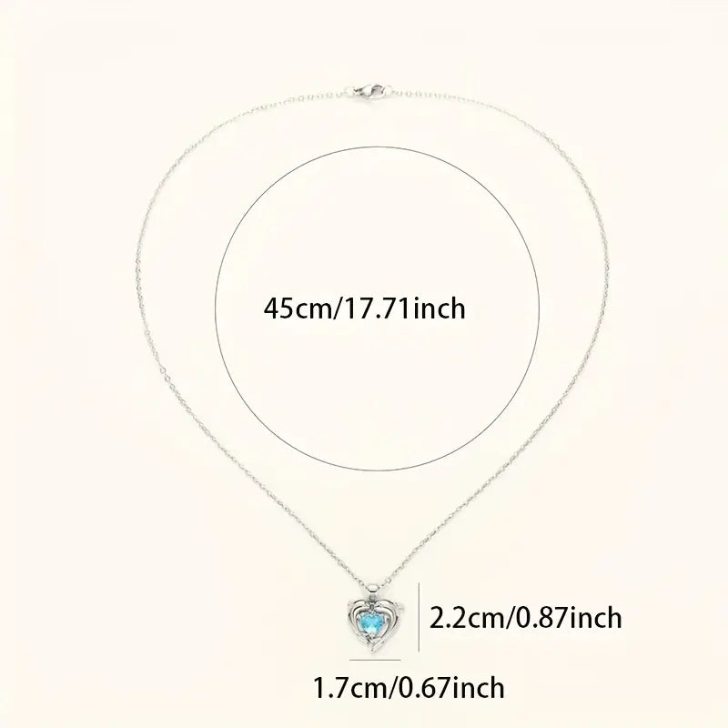 Oceanheart Twins Necklace | Hvit Gull