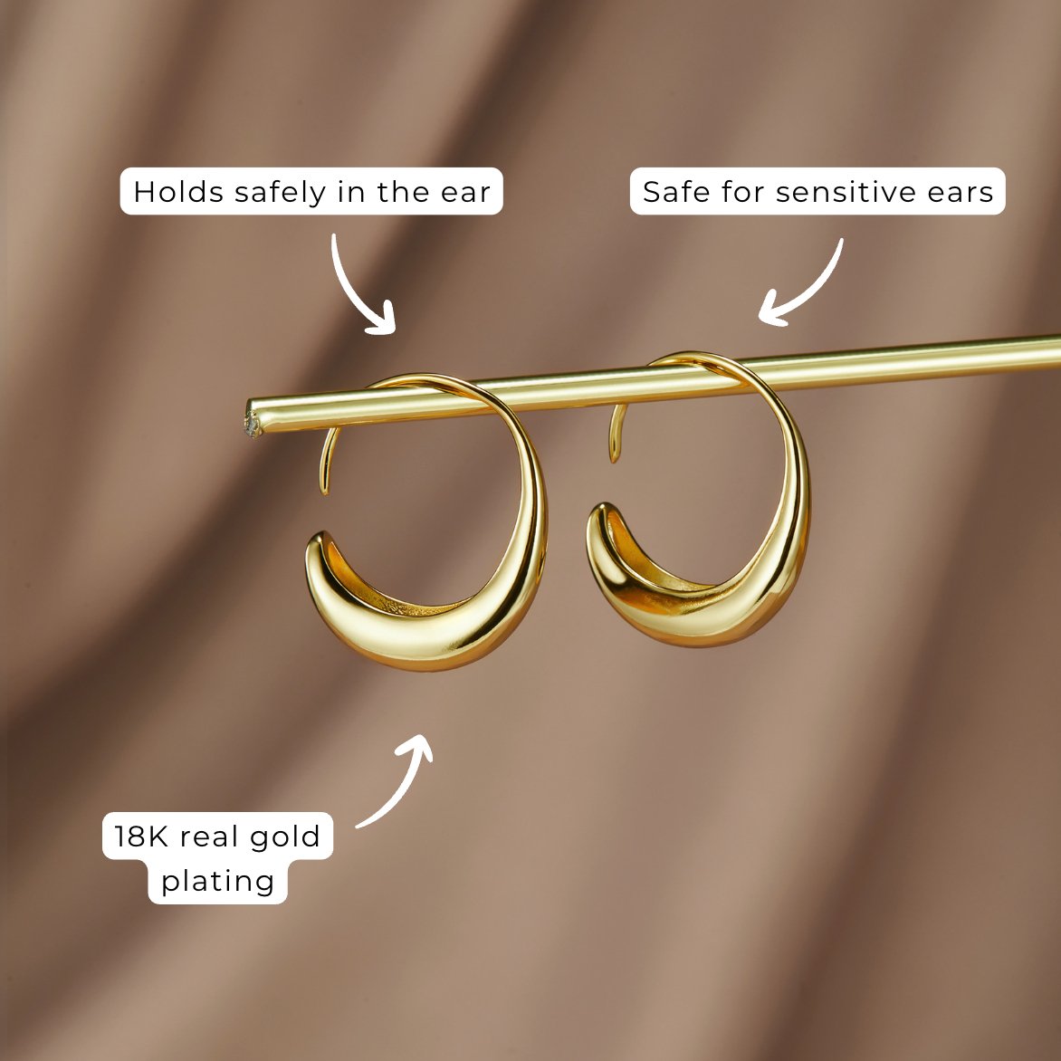 Cina - Drop Hoop Øredobber