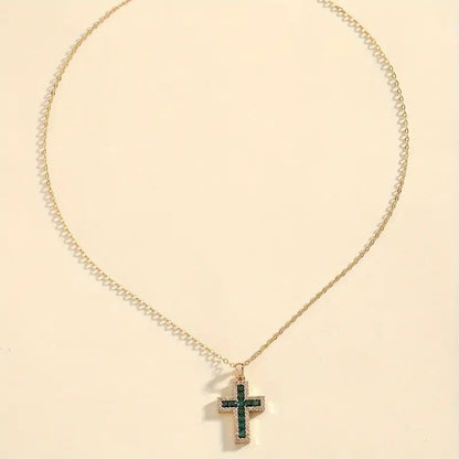 Solene Emerald Cross Pendant Necklace | Gull