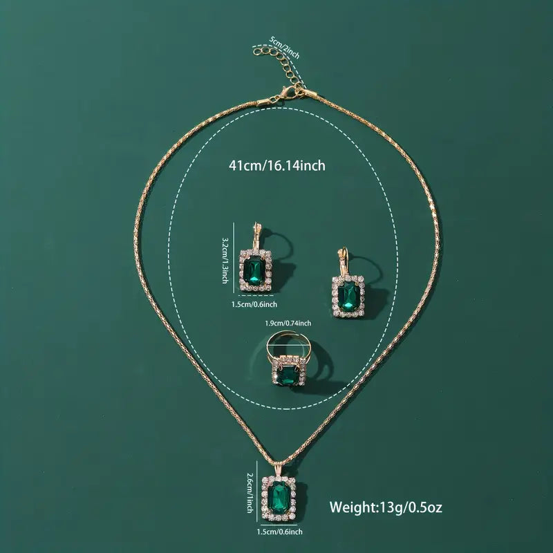 Sylvara Greenveil Smykkesett | Hvitt Gull