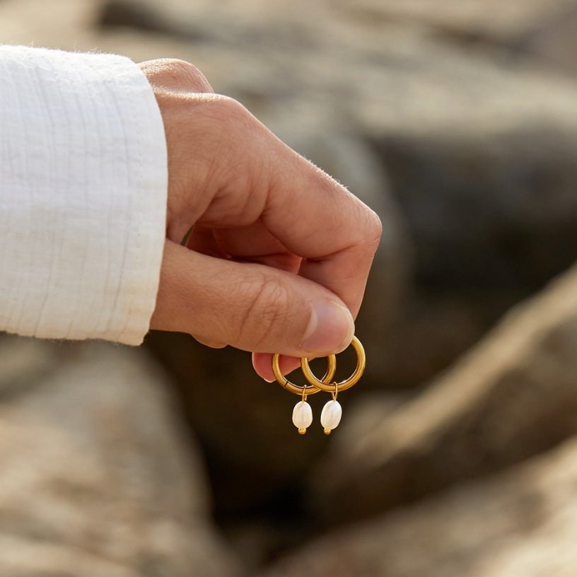 Bella Ferskvannsperle Øredobber