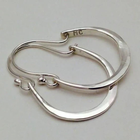 Lunar Halo Hoop Øredobber | Hvitt Gull