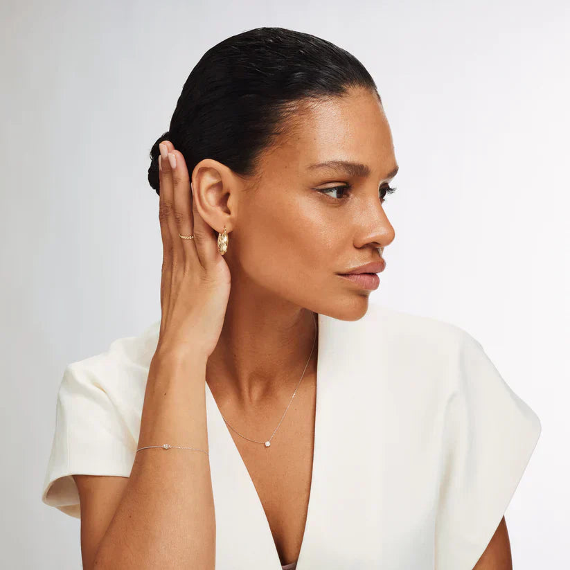 Cléa Steinarmbånd | Hvitt Gull